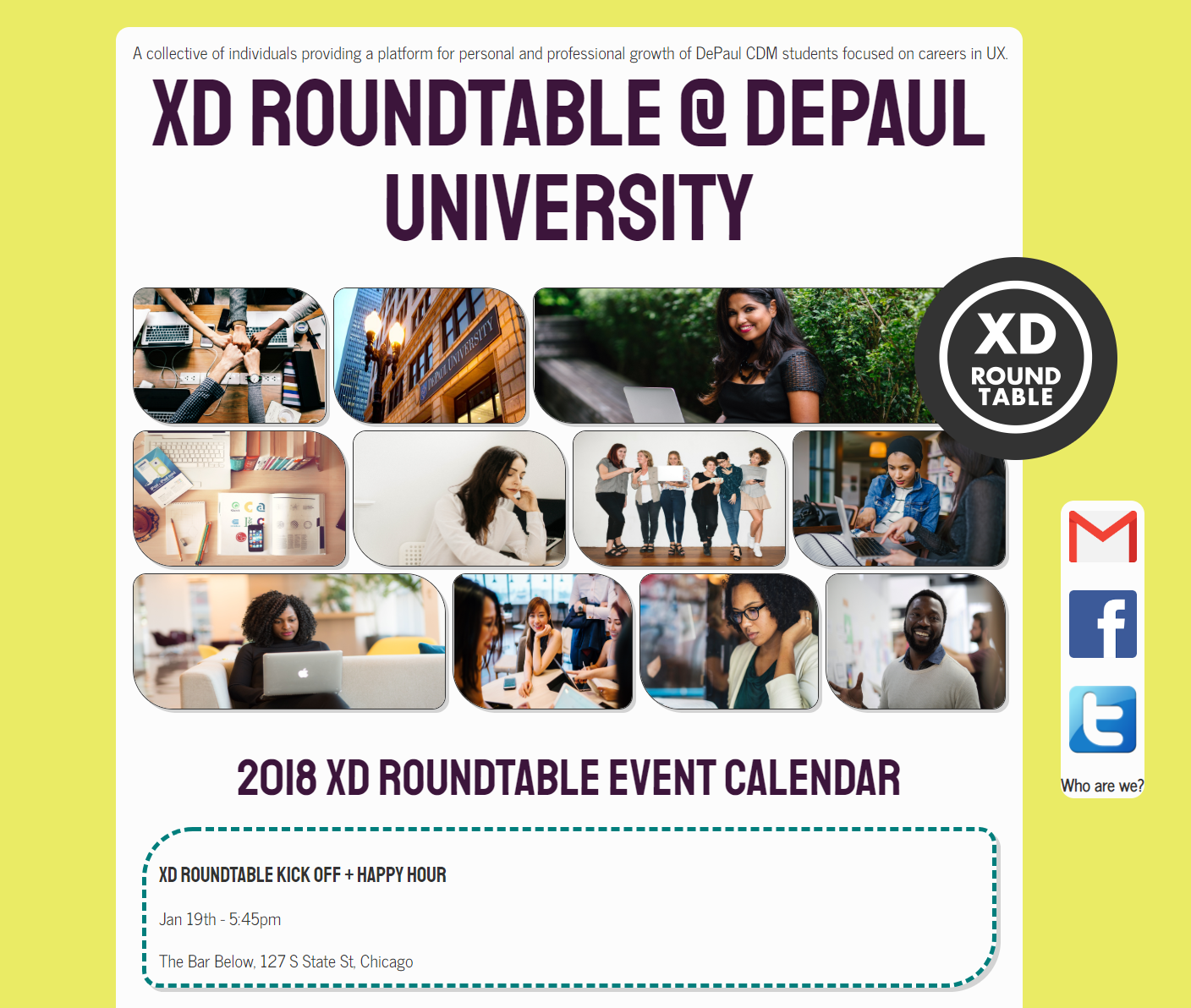 A screenshot of the XD Rountable Calendar page.
